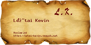 Létai Kevin névjegykártya